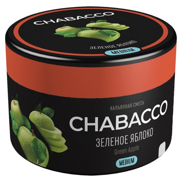 Смесь Chabacco MEDIUM - Green Apple (Зелёное Яблоко, 40 грамм) купить в Кемерове