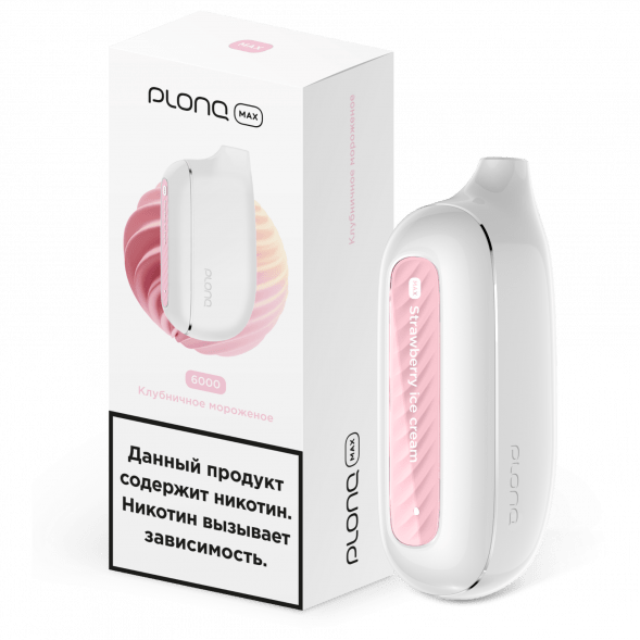 PLONQ MAX - Клубничное Мороженое (6000 затяжек) купить в Кемерове