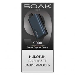 SOAK DARK BLUE - Вишня Персик Лимон (Cherry Peach Lemon, 9000 затяжек)