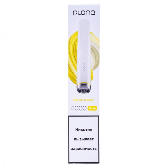 PLONQ PLUS PRO - Банан Кокос (Banana Coconut, 4000 затяжек) купить в Кемерове